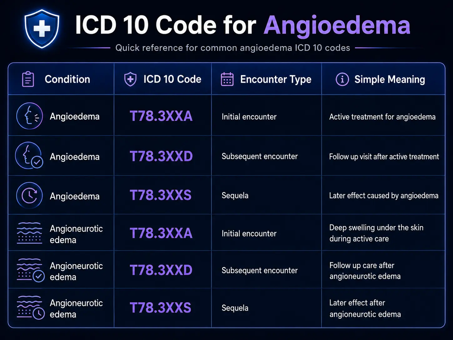 ICD 10 Code for Angioedema