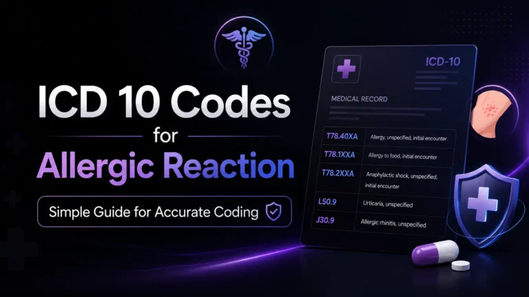 ICD 10 codes for allergic reaction